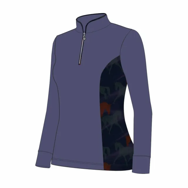 Dapplebay Grace 1/4 Zip rijshirt purple dusk