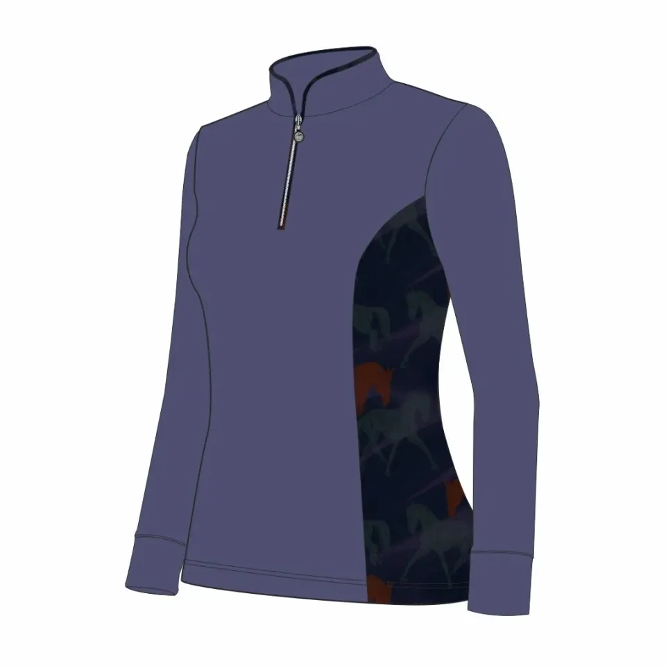 Dapplebay Grace 1/4 Zip rijshirt purple dusk