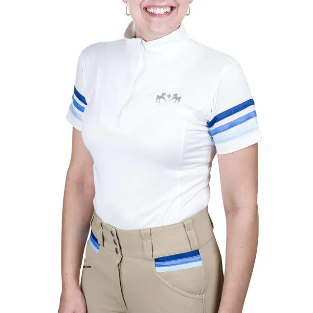 Equine Couture Gradient wedstrijdshirt wit-rood KM