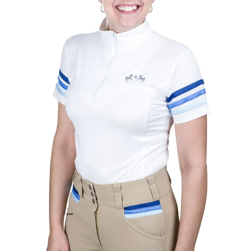 Equine Couture Gradient wedstrijdshirt wit-rood KM