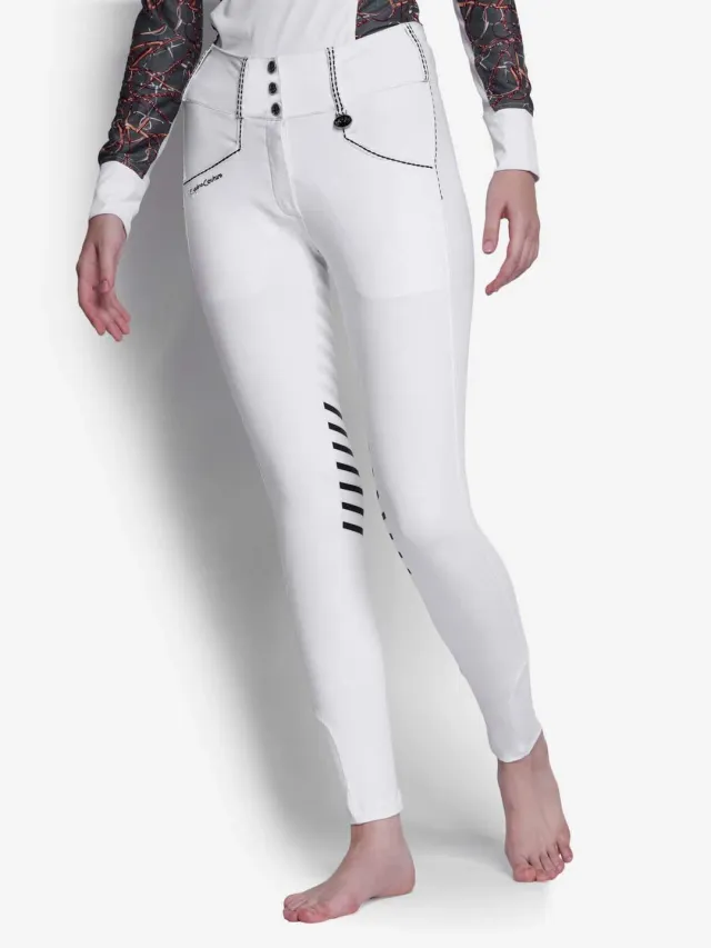 Equine Couture Saddle Stitch rijbroek Wit bamboe dames