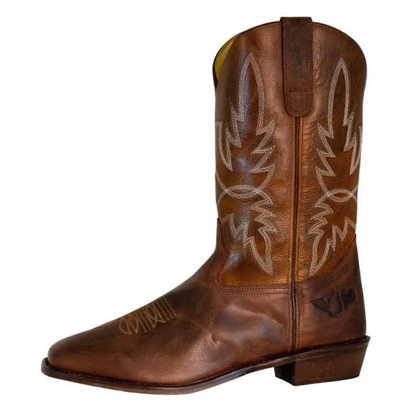 TuffRider Old Faithful Wide Square Toe Westernlaars bruin leer breed