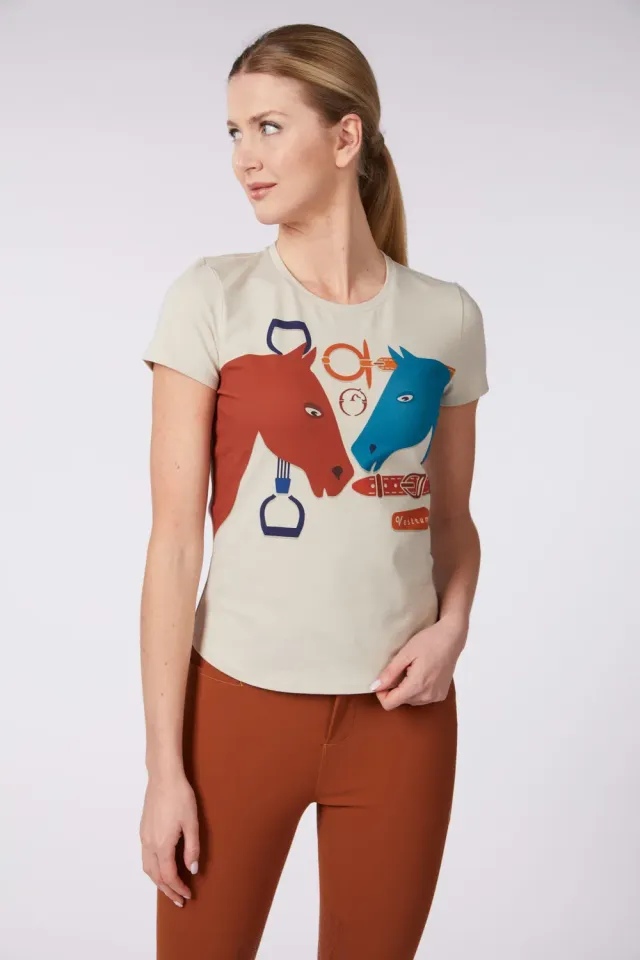 Vestrum Aranci T-shirt dames katoen paardprint
