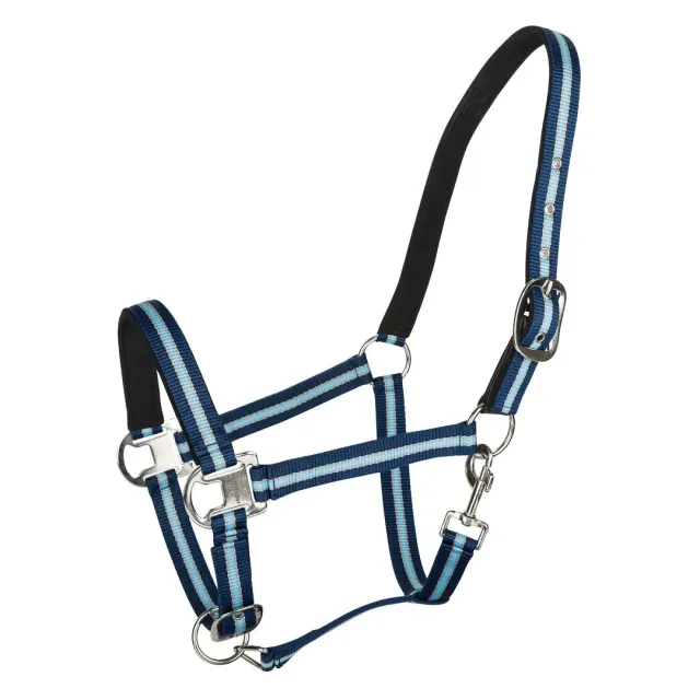 TuffRider Adjustable Breakaway halster Navy Cob gevoerd