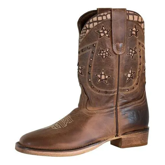 TuffRider Rocky Mountain kinder westernboots Bruin vierkant snake
