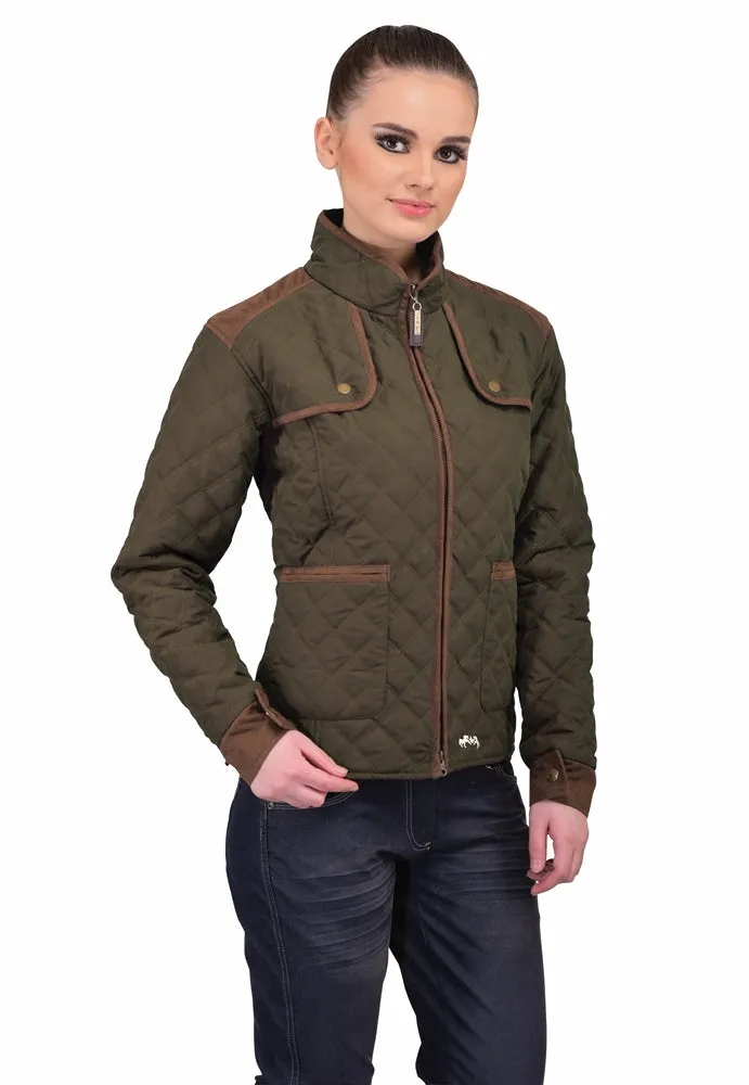Equine Couture Cory jas olijf dames 3XL gewatteerd