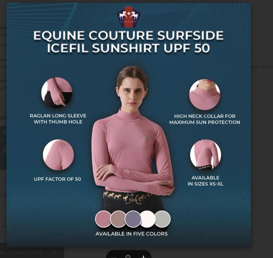 Equine Couture Surfside Icefil zonshirt UPF50 Tempest Blue