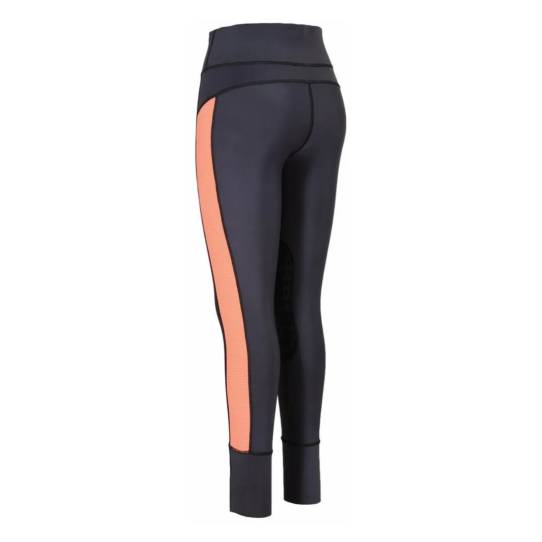 TuffRider Marathon dames rijlegging Charcoal siliconen knie