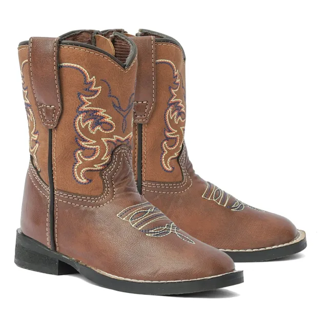 TuffRider Kings Canyon peuter westernlaars bruin ronde neus