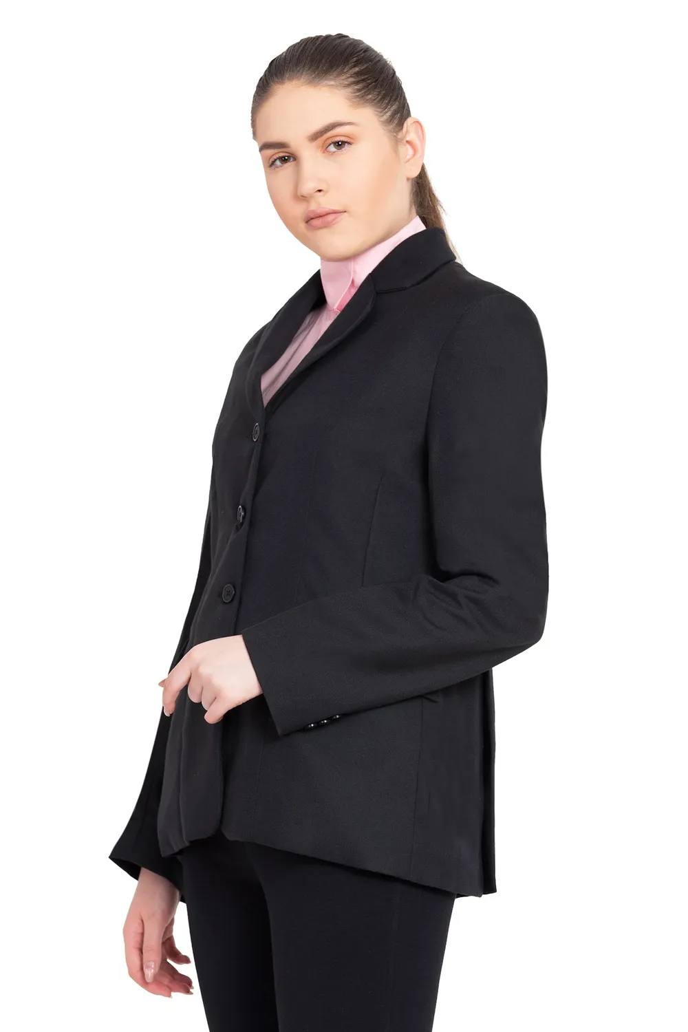 TuffRider Starter wedstrijdjasje dames navy licht twill