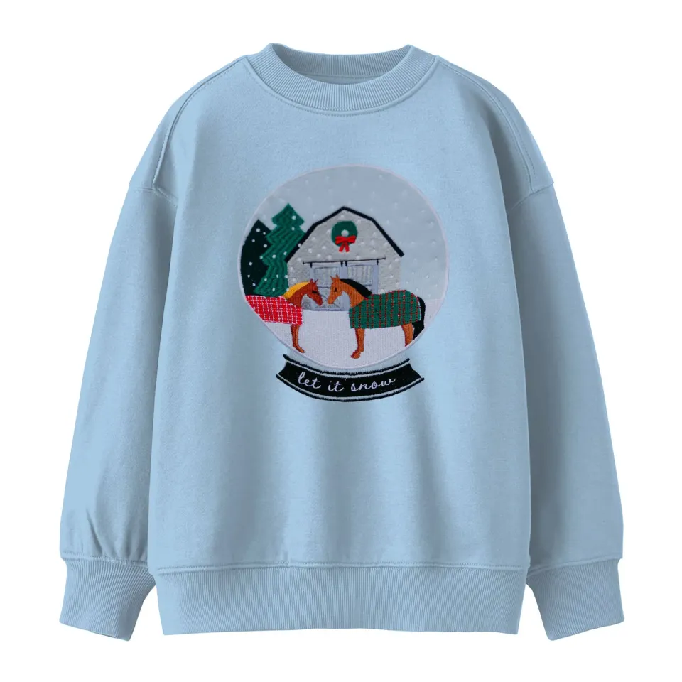 Dapplebay Let It Snow sweater Light Blue kinderen