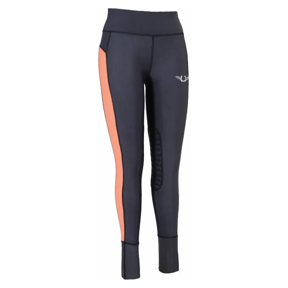 TuffRider Marathon dames rijlegging Charcoal siliconen knie