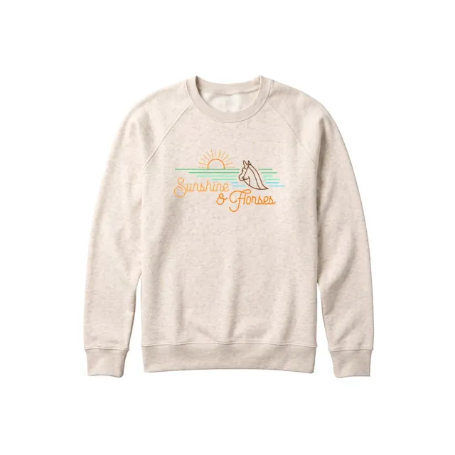 Dapplebay Sunshine Horses sweater natural kids geborduurd