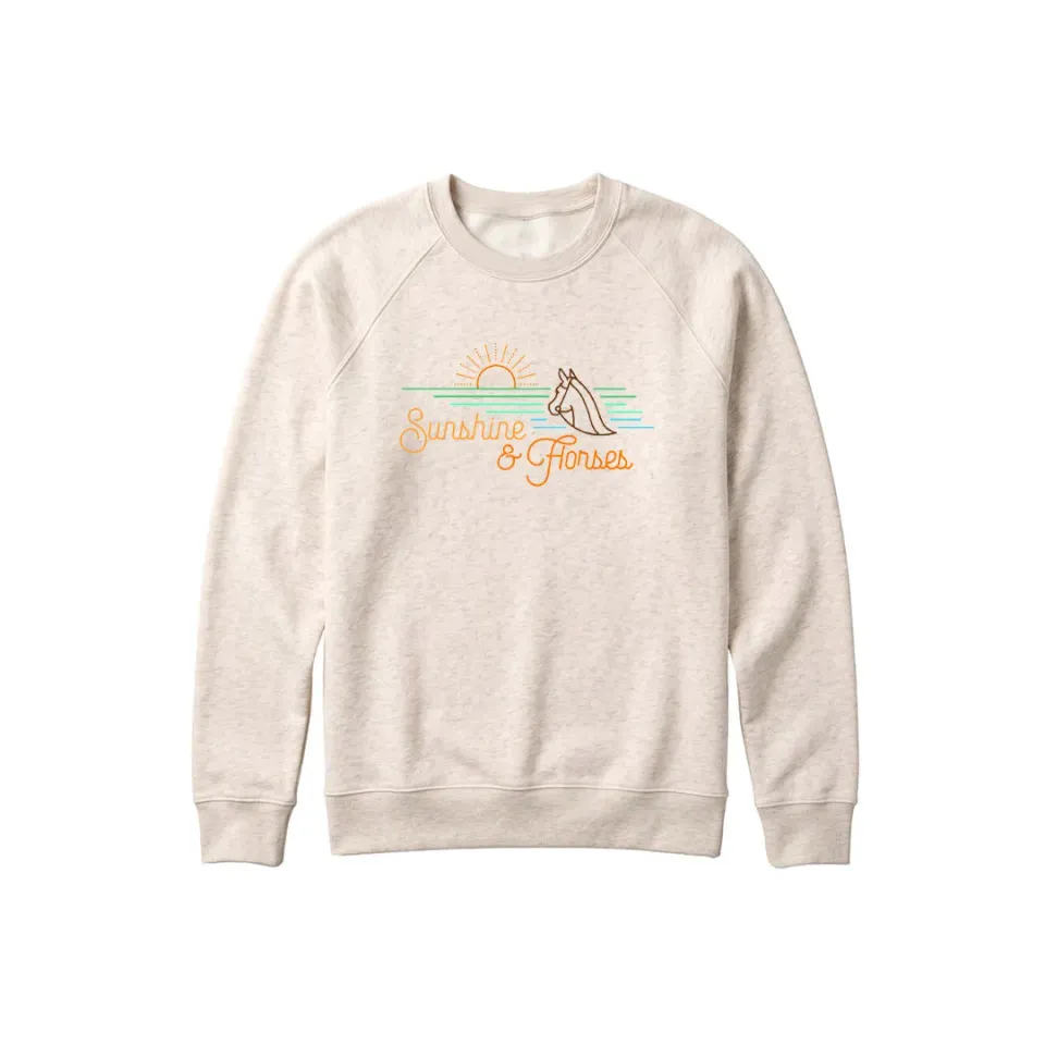 Dapplebay Sunshine Horses sweater natural kids geborduurd
