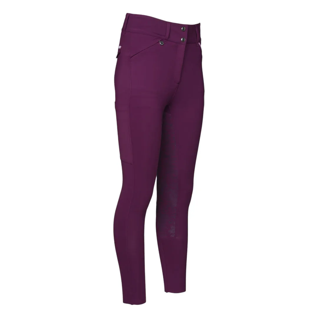 Dapplebay Toile compressie rijbroek Plum siliconen zit