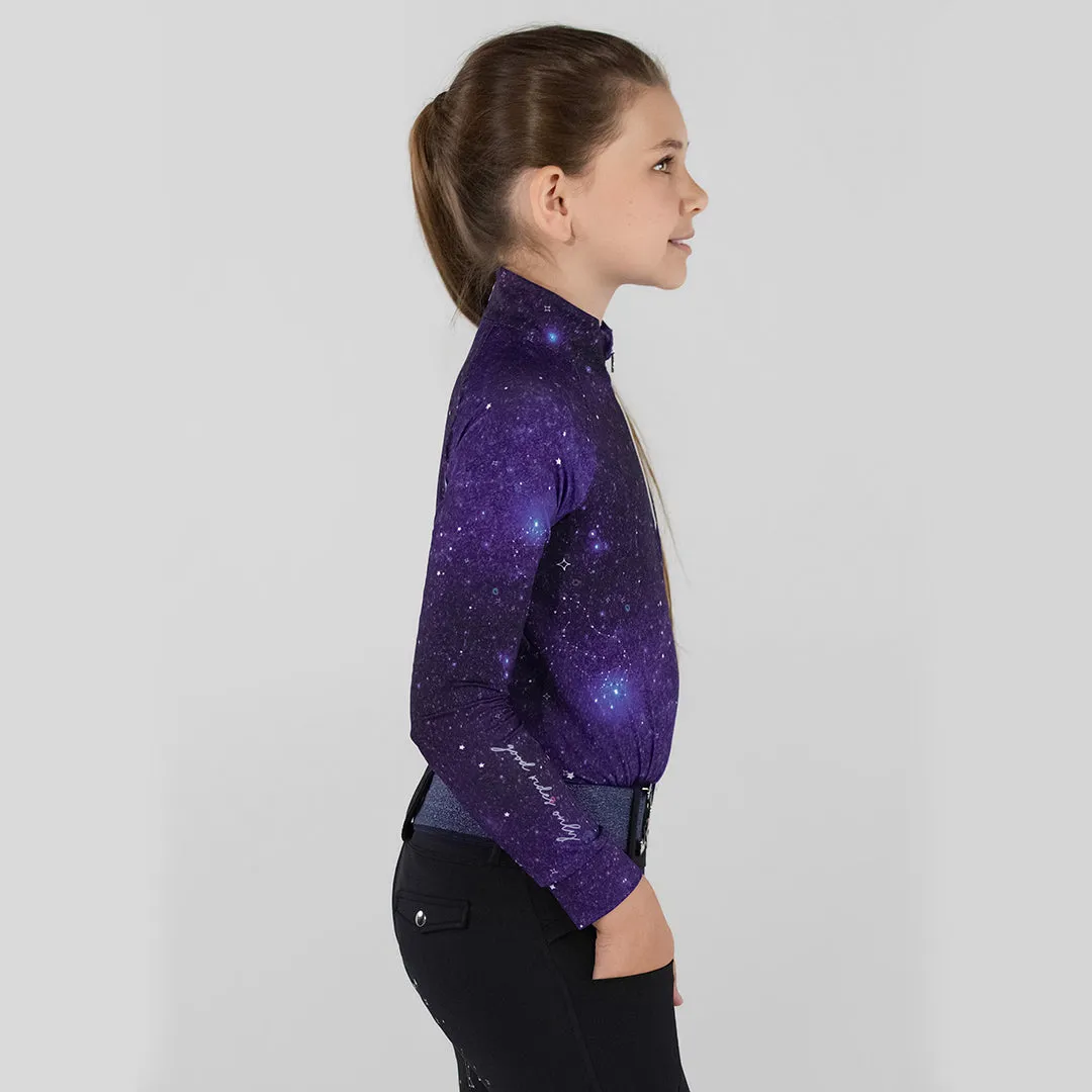 Dapplebay Constellation 1/4 Zip rijshirt kids Navy