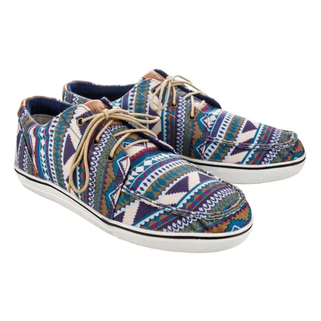 TuffRider Graphix sneakers teal pyramids maat 8 canvas