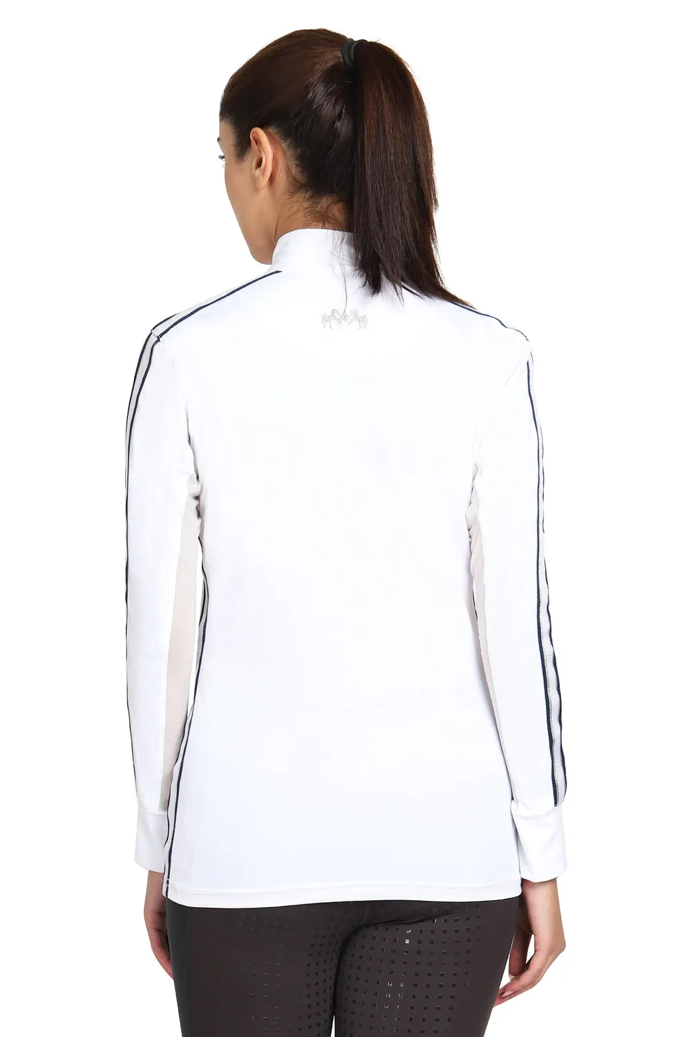 Equine Couture Eliana wedstrijdshirt dames wit mesh lange mouw