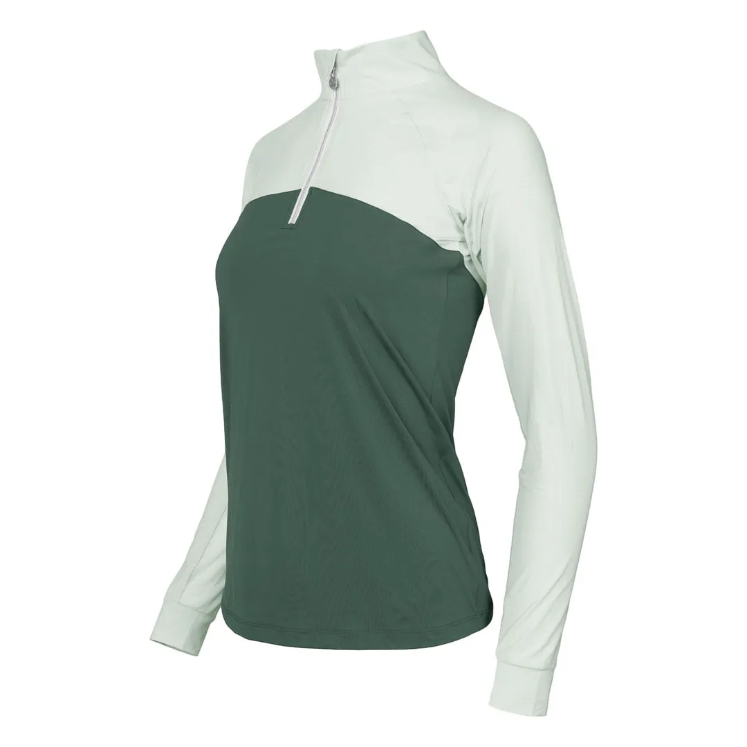 Dapplebay Lady 1/4 Zip rijshirt light teal koel