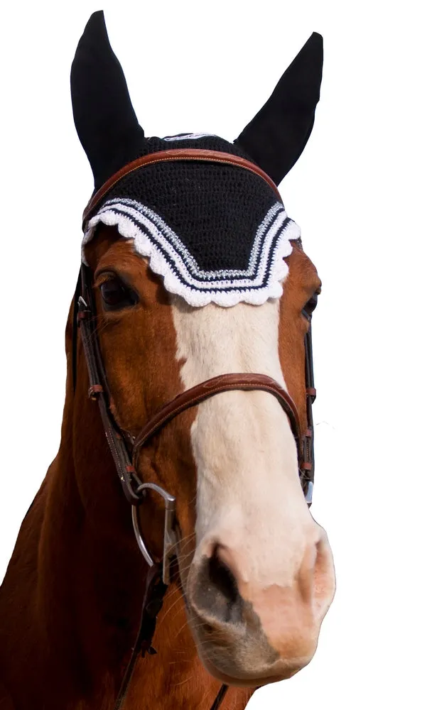 Equine Couture Oornetje Zilver Lurex Cob katoen