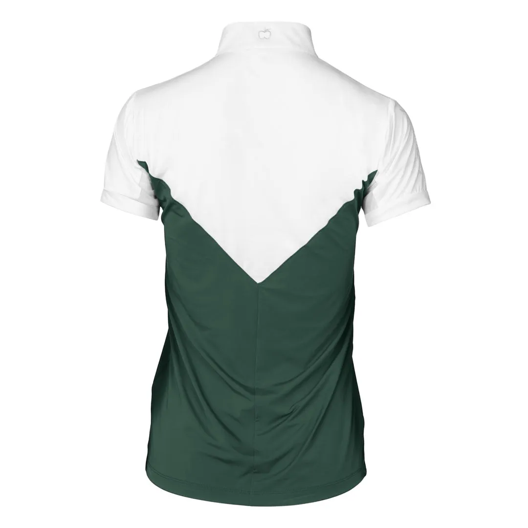 Dapplebay Lady 1/4 Zip Show Top wedstrijdshirt White/Evergreen