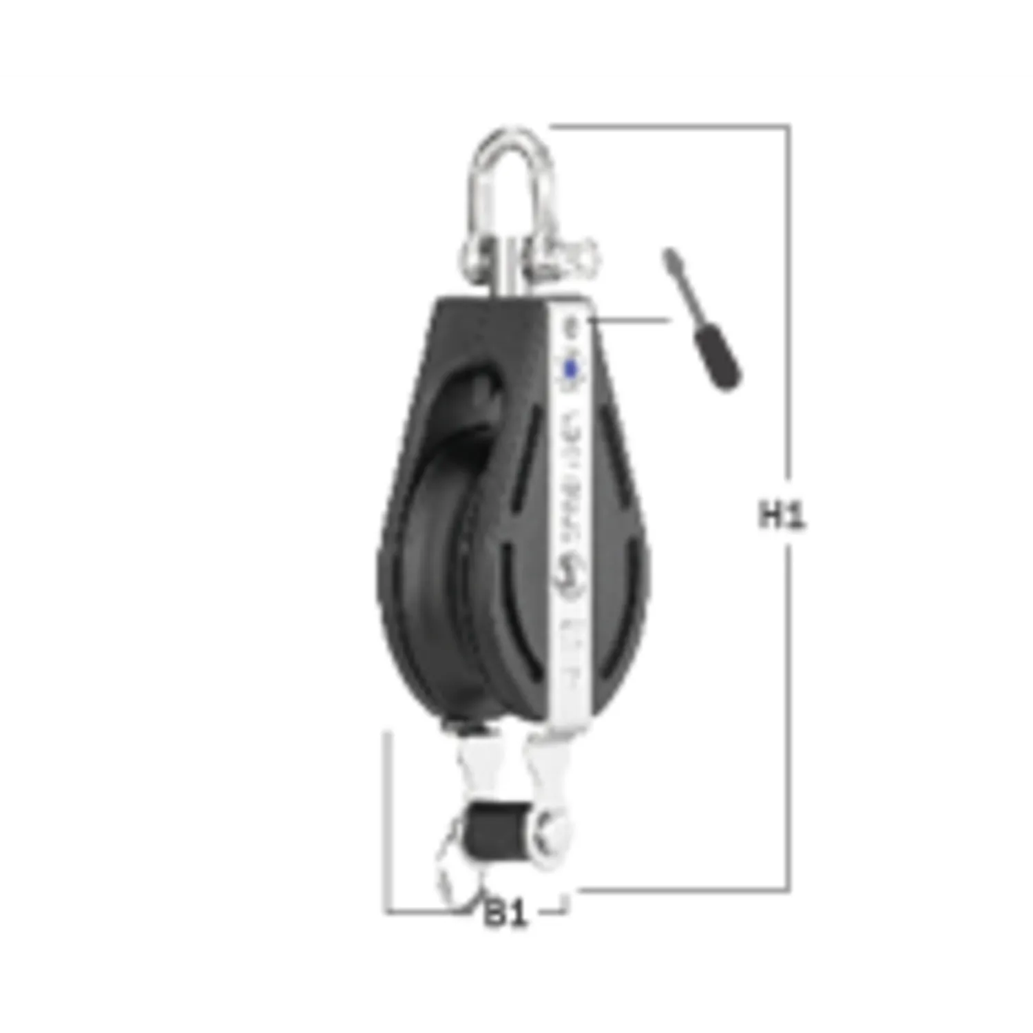 HS Sprenger S-Block Blok 12 mm 1-schijfs met wartel