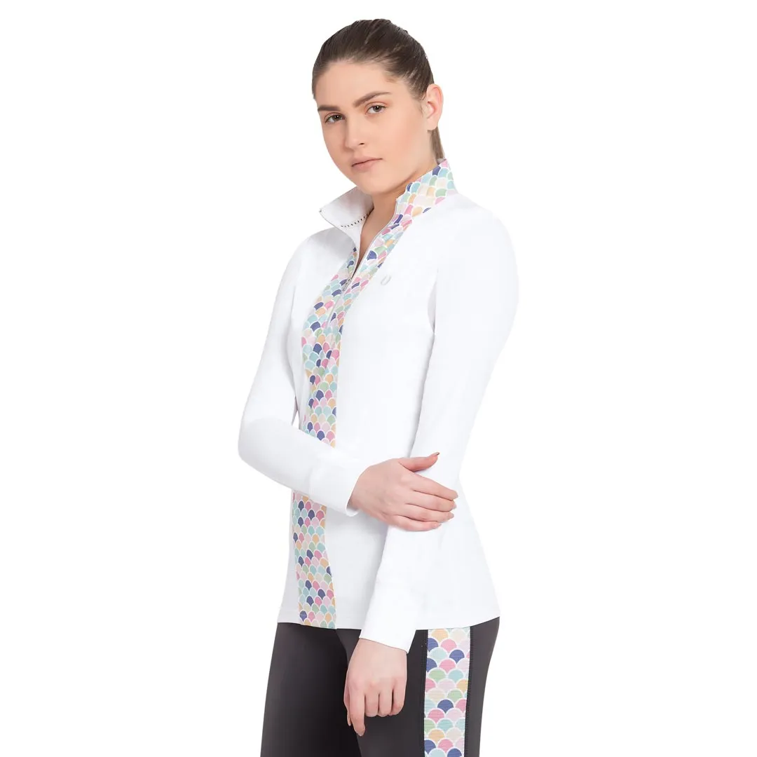 TuffRider Iris EquiCool zonneshirt dames wit-print 3XL