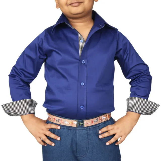 TuffRider ADEY overhemd jongen Royal Blue katoen