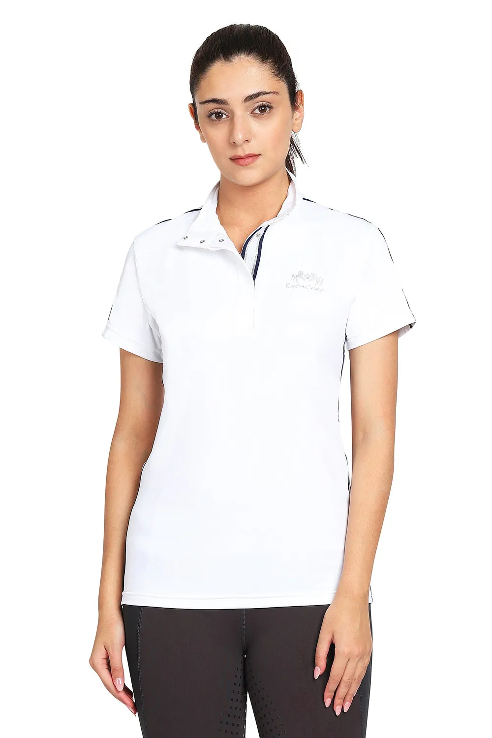 Equine Couture Eliana wedstrijdshirt korte mouw wit vochtafvoerend