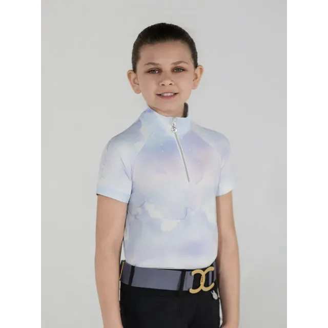 Dapplebay Opalite Skies 1/4 Zip rijshirt korte mouw pastel