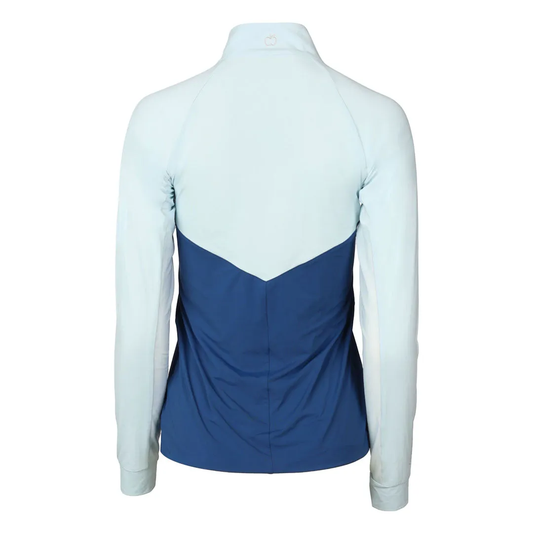 Dapplebay Lady 1/4 zip rijtop lichtblauw navy XL