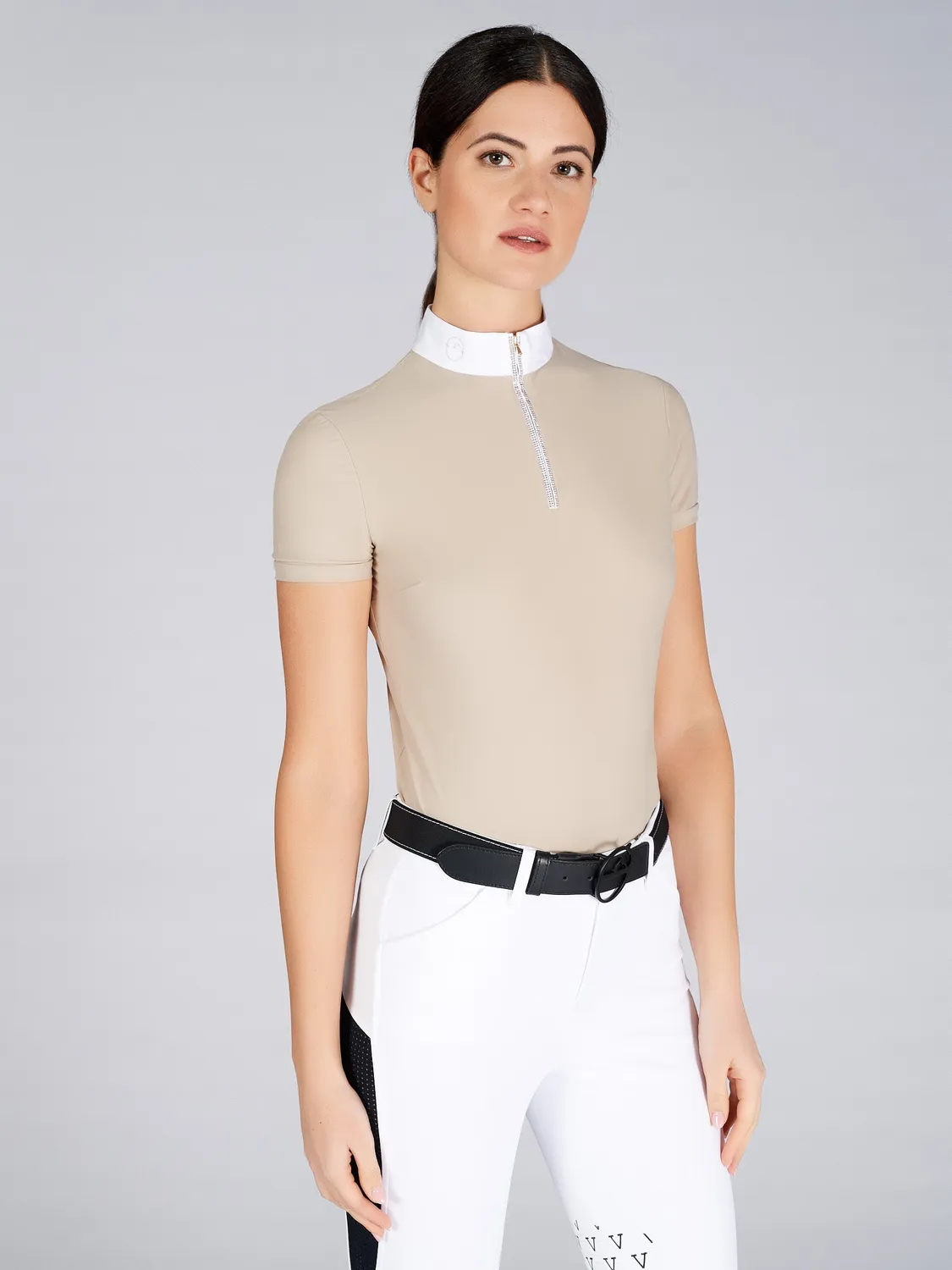 Vestrum Manarola wedstrijdshirt korte mouw wit strass