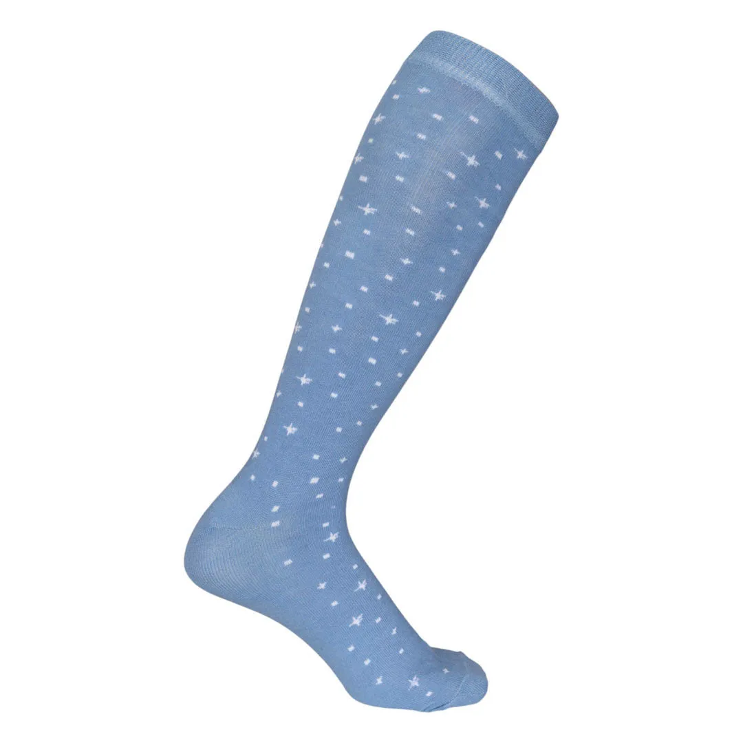Dapplebay Let It Snow rijsokken lichtblauw one size knit