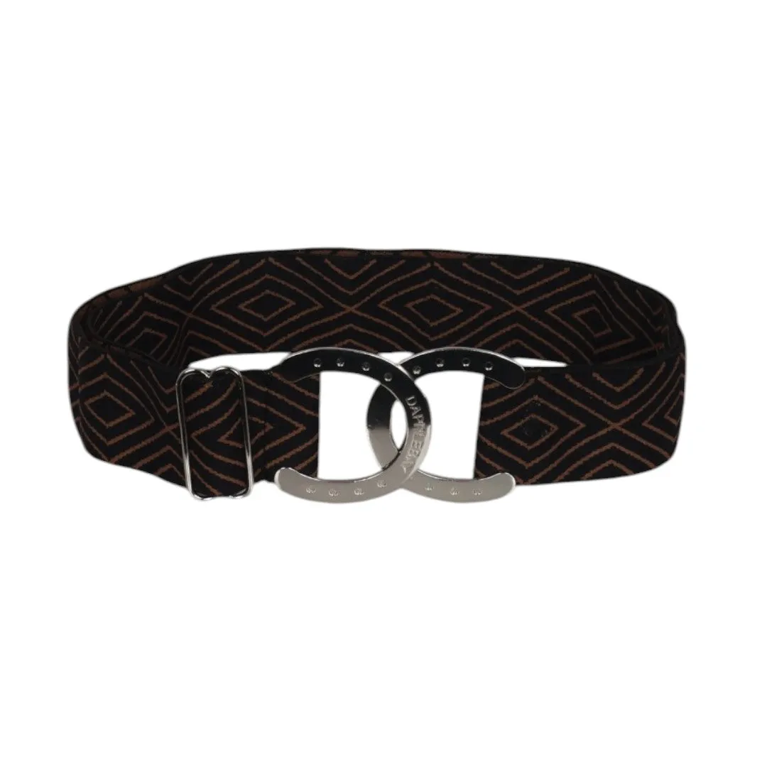 Dapplebay Horse Shoe Belt Diamond riem zwart elastisch stretch