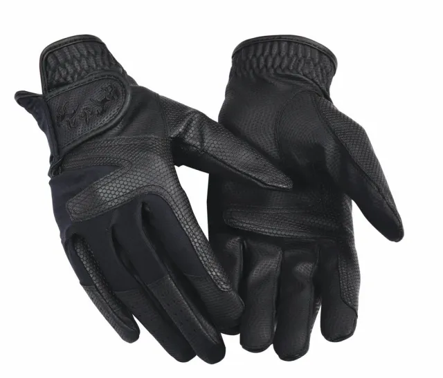 Equine Couture Ladies Stretch Show rijhandschoenen zwart ademend
