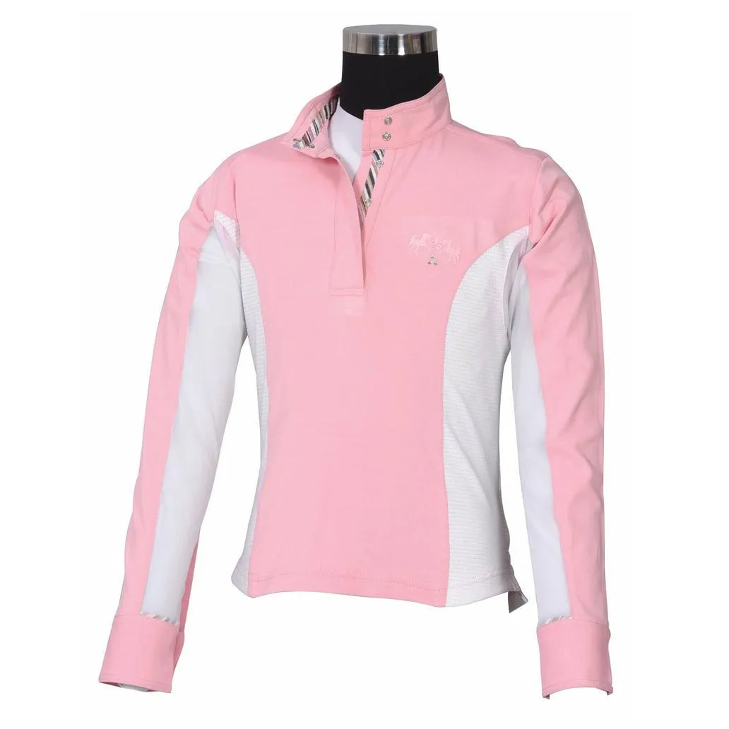 Equine Couture Cara kinder wedstrijdshirt roze stretch