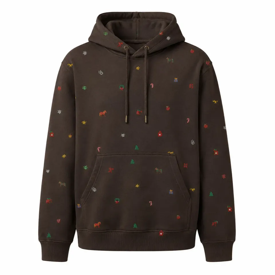 JPC Equestrian Dapplebay Holiday Charms hoodie Dark Bay geborduurd
