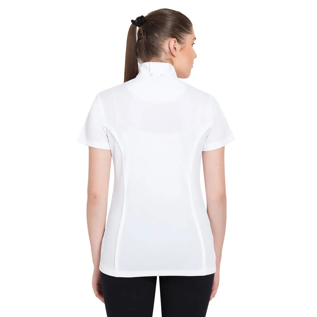 TuffRider Kirby wedstrijdshirt dames wit glacier korte mouw