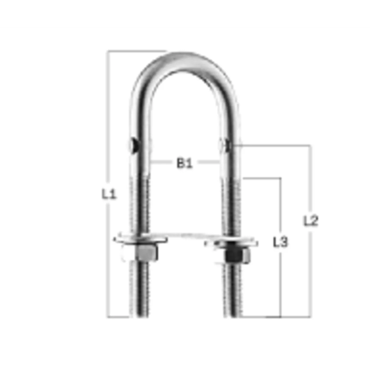 HS Sprenger U-bout 34231 RVS M5 met onderlegplaat universeel