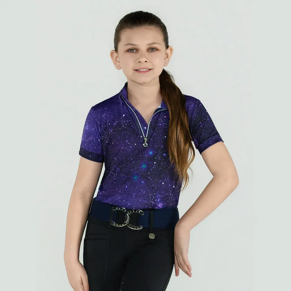 Dapplebay Constellation kinder rijshirt Navy 8-9 koel