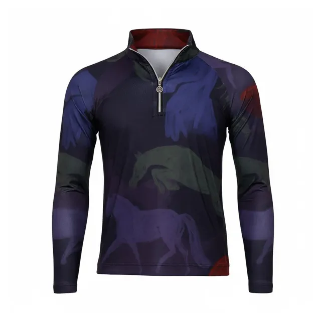 Dapplebay Kids Abstract Horses 1/4 Zip rijtop paars zon