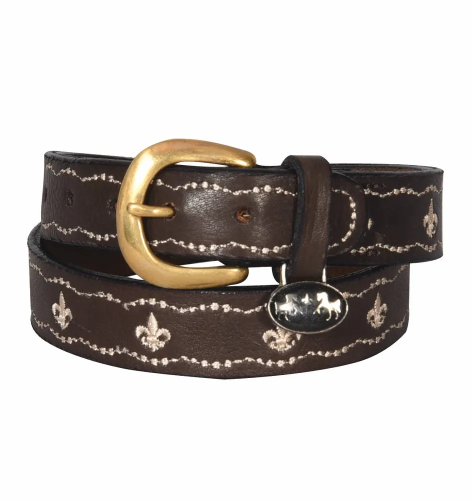 Equine Couture Cacey kinderriem leer bruin crown