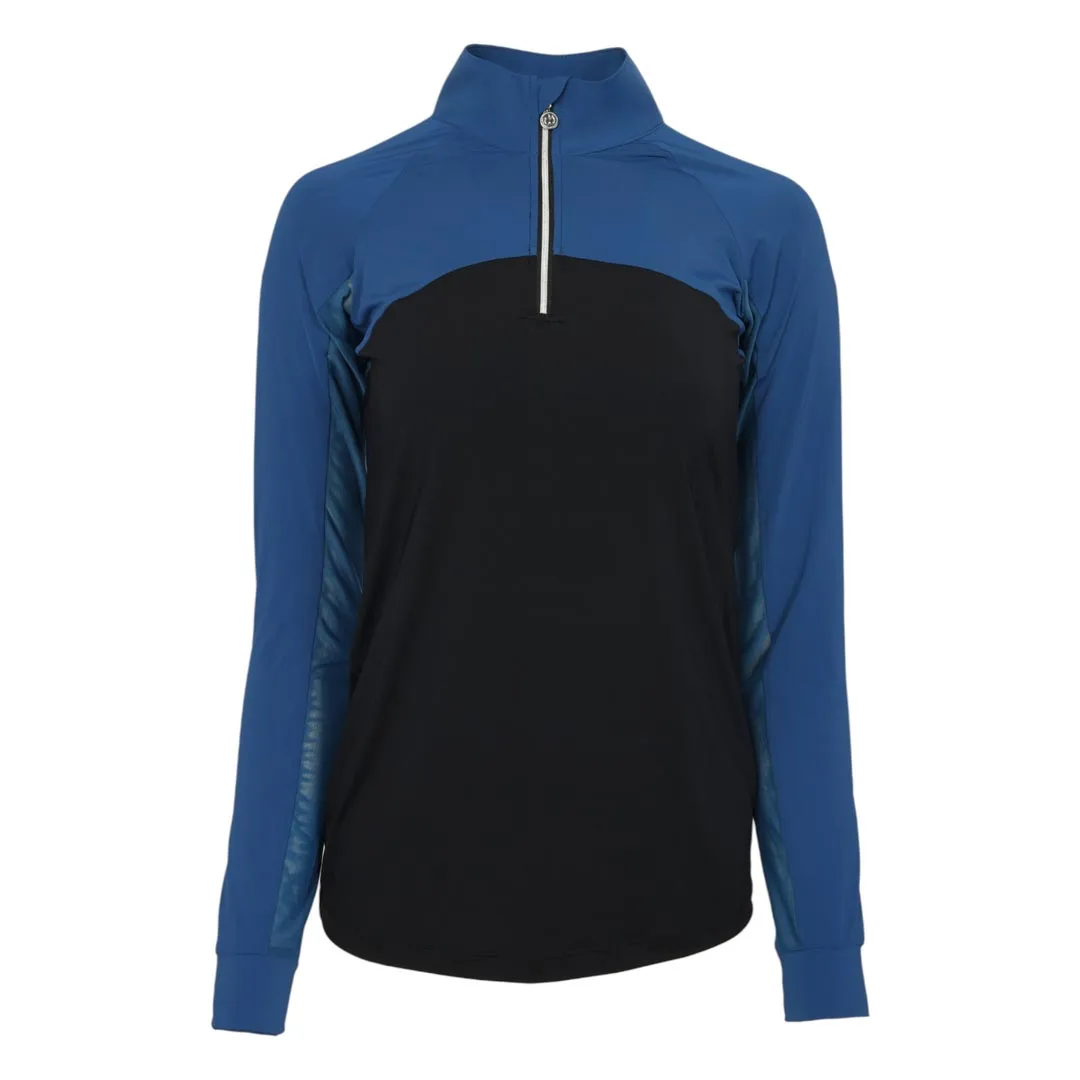 Dapplebay Lady Rijshirt 1/4 Zip Navy/Black Ice-Feel