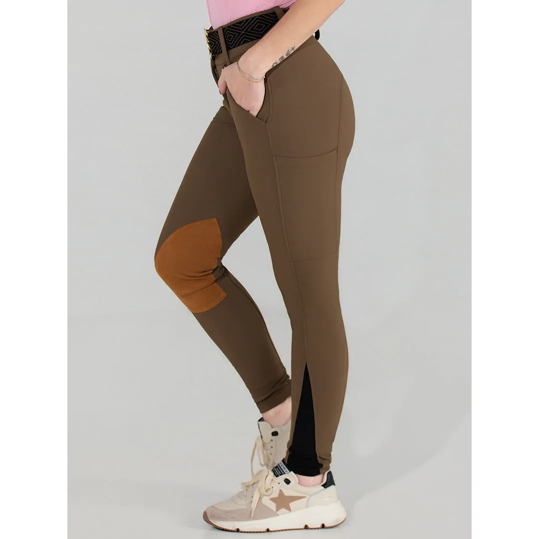 Dapplebay Sport Suede Knee Patch rijbroek Chestnut