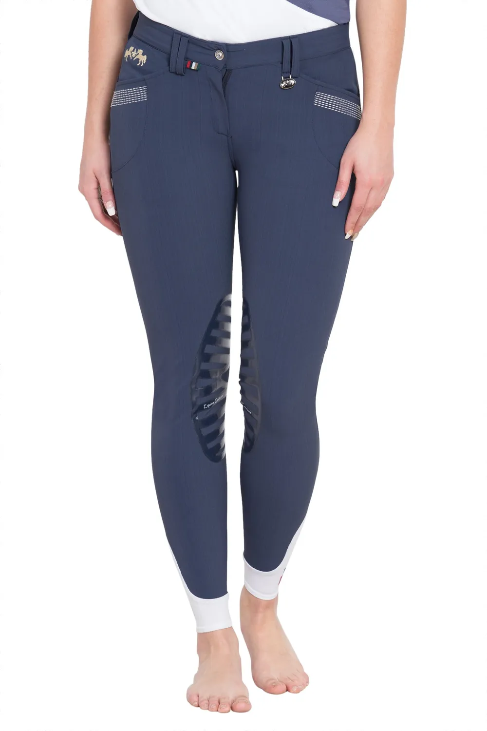 Equine Couture Sarah rijbroek zwart silicone maat 34