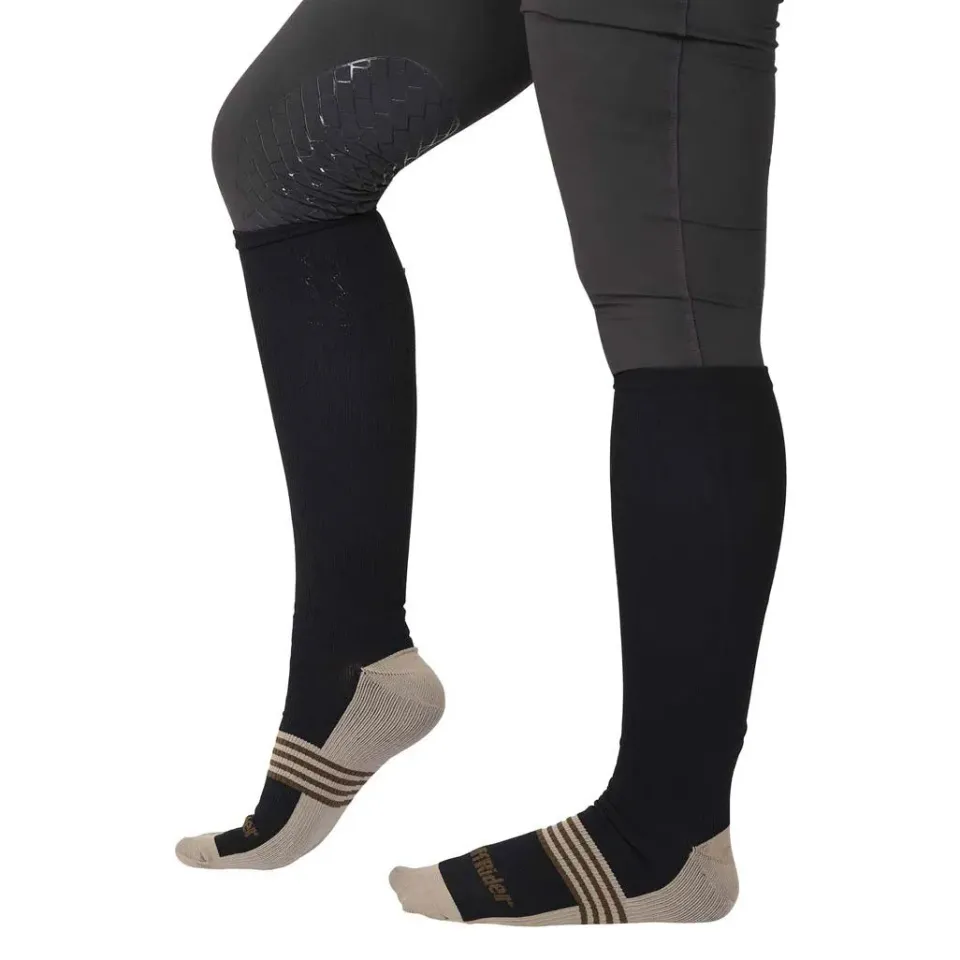 TuffRider Compression rijsokken Zwart Beige
