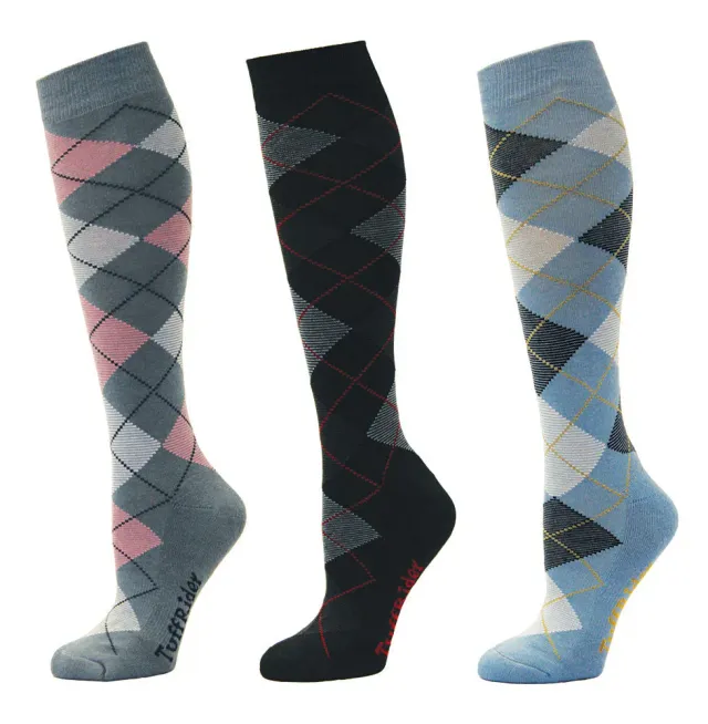 TuffRider Bamboo Argyle kniekousen 3-pack dames