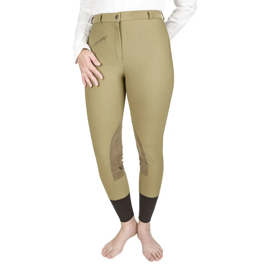 TuffRider Ribb Knee Patch rijbroek Sage kniezit