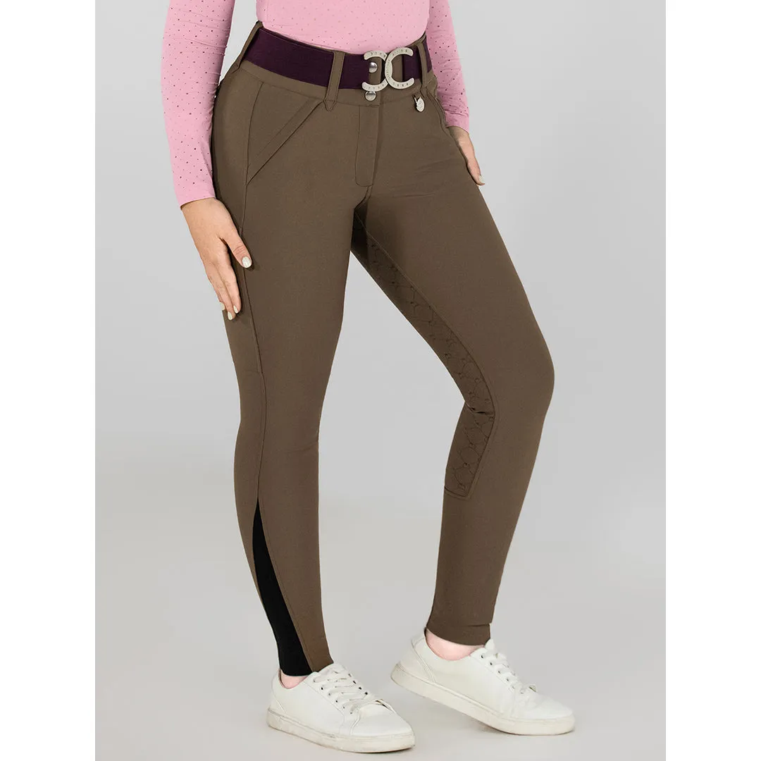 Dapplebay Sport rijbroek full seat Chestnut compressie 34