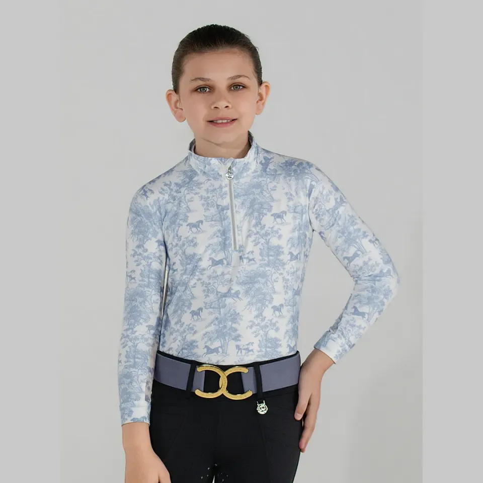 Dapplebay Equestrian Toile Moonrise rijshirt kids 1/4 rits